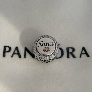 Pandora Nana Heart Charm Bead S925 Sterling Silver